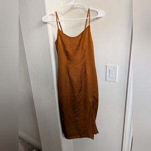 Abercrombie & Fitch Copper Midi Slip Dress